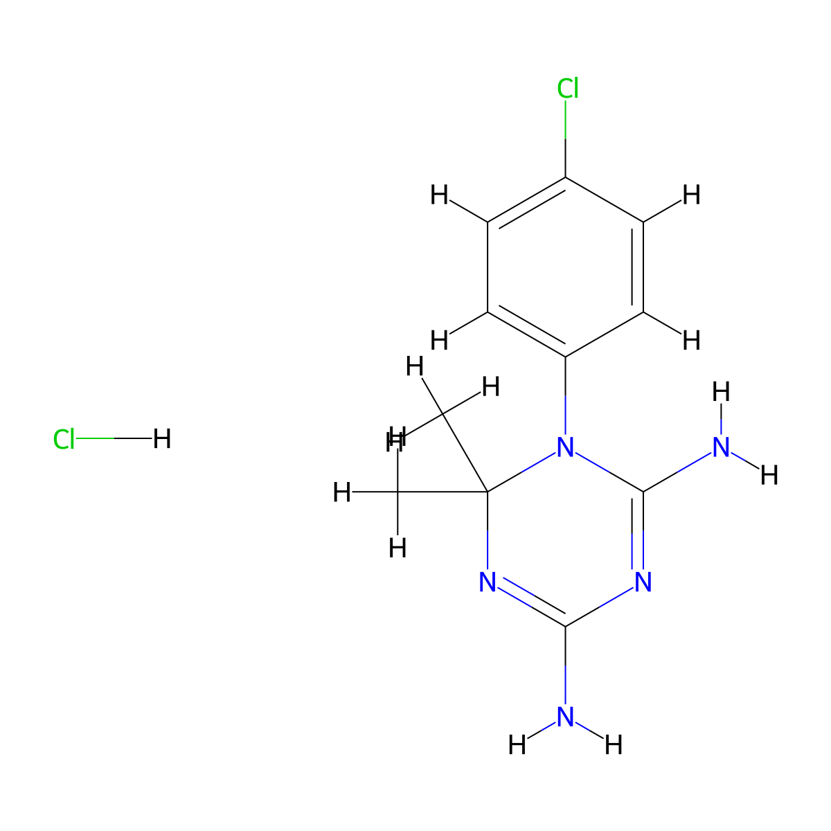 Cycloguanil hydrochloride molecular structure, CAS 152-53-4