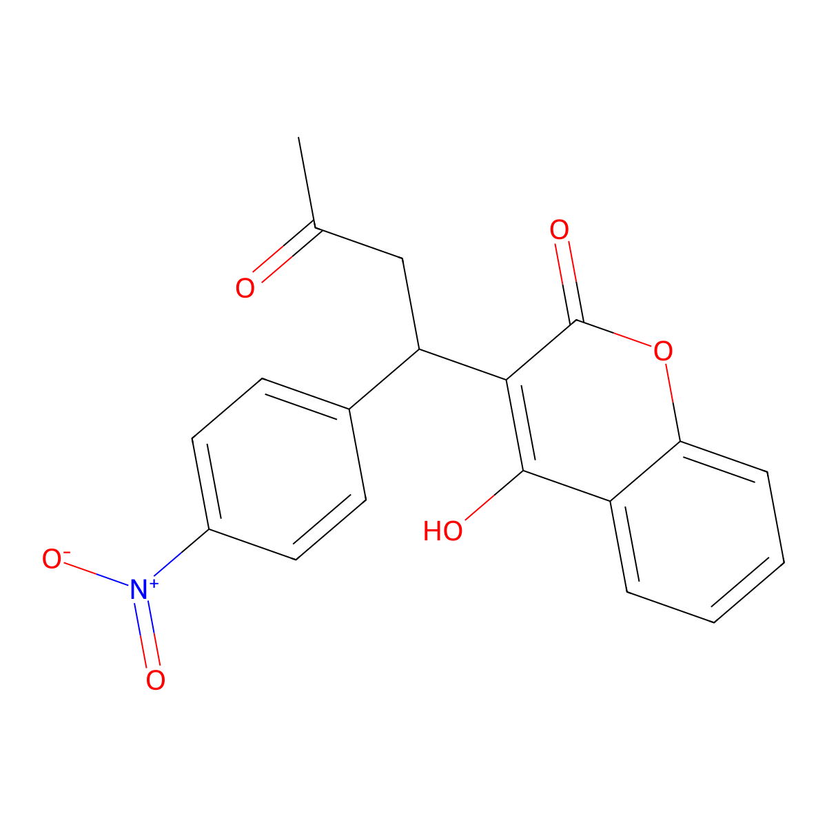 Acenocoumarol molecular structure, CAS 152-72-7