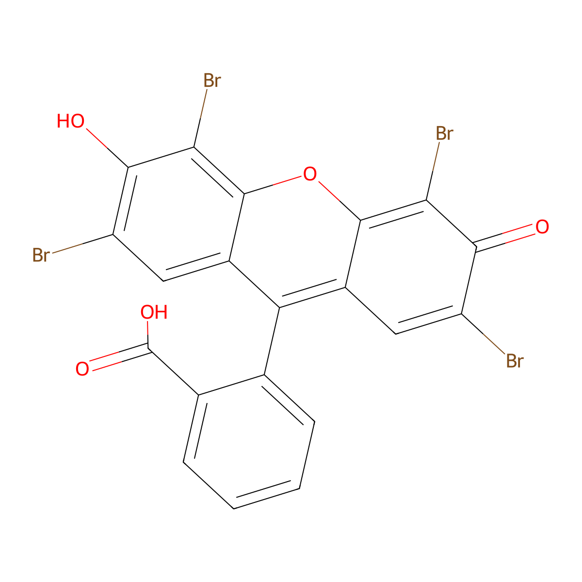 2-(2,4,5,7-Tetrabromo-6-hydroxy-3-oxo-3H-xanthen-9-yl)benzoic acid molecular structure, CAS 152-75-0