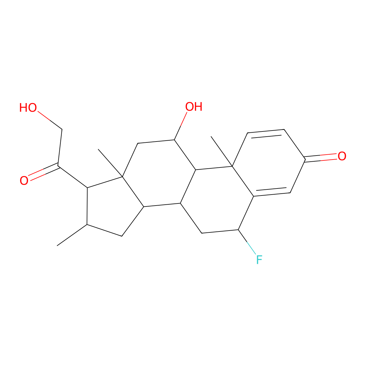 Fluocortolone molecular structure, CAS 152-97-6