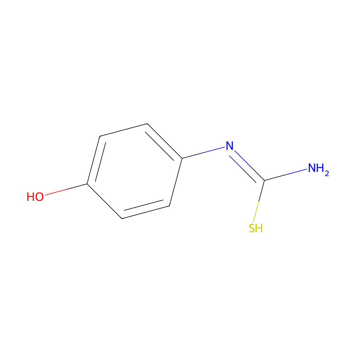 N'-(4-hydroxyphenyl)carbamimidothioic acid molecular structure, CAS 1520-27-0