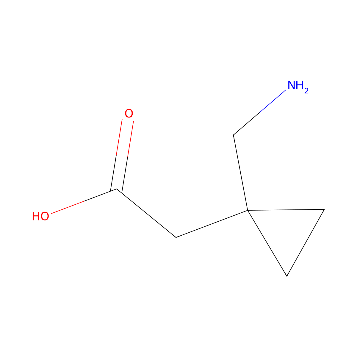 2-[1-(aminomethyl)cyclopropyl]acetic Acid molecular structure, CAS 1520003-13-7