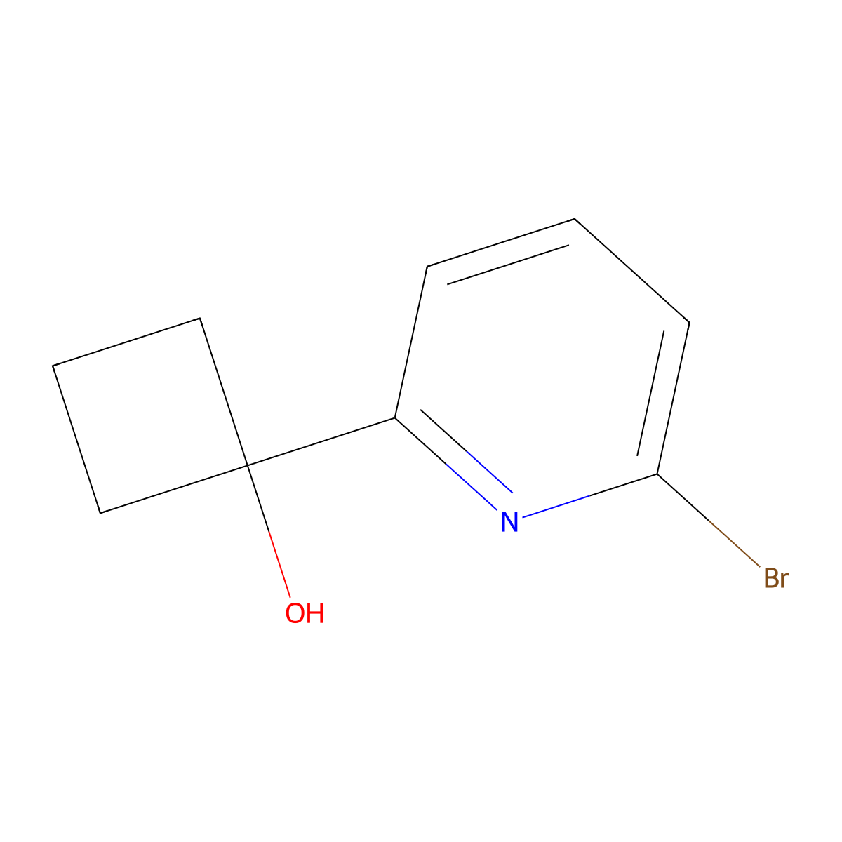 1-(6-Bromopyridin-2-yl)cyclobutanol molecular structure, CAS 1520003-18-2