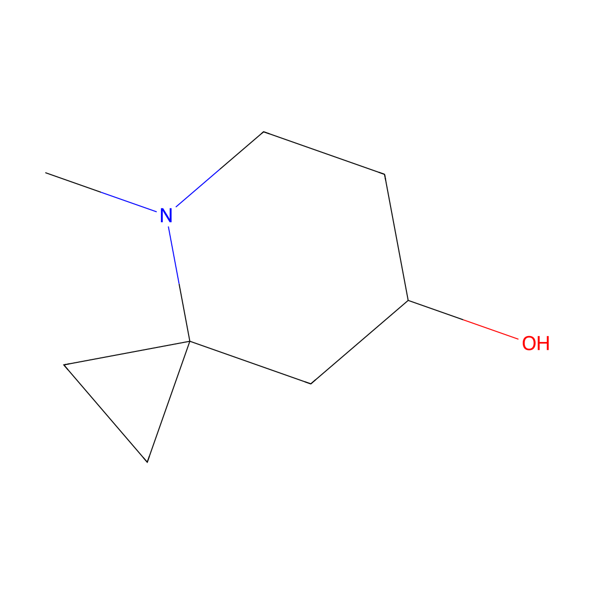 4-Methyl-4-azaspiro[2.5]octan-7-ol molecular structure, CAS 1520017-95-1