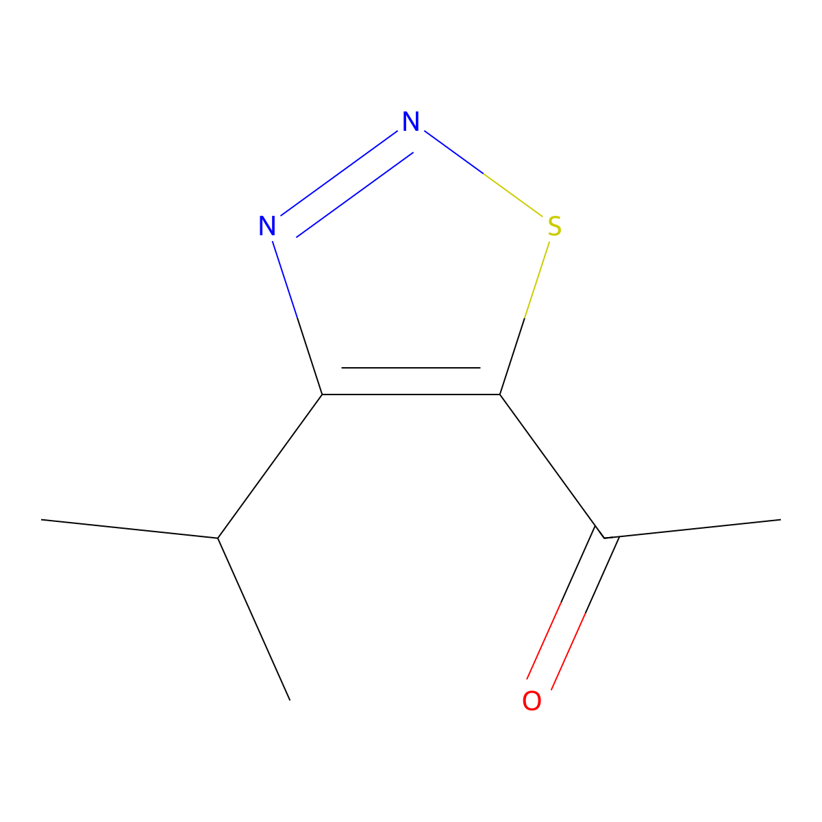 1-[4-(Propan-2-yl)-1,2,3-thiadiazol-5-yl]ethan-1-one molecular structure, CAS 1520025-88-0