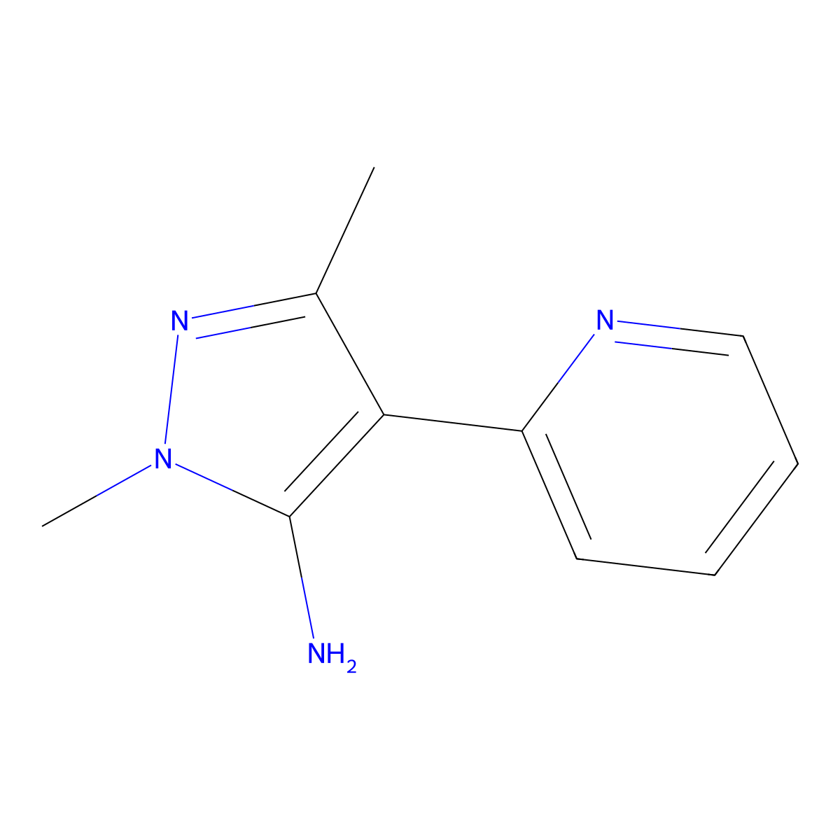 1,3-Dimethyl-4-(pyridin-2-YL)-1H-pyrazol-5-amine molecular structure, CAS 1520045-32-2