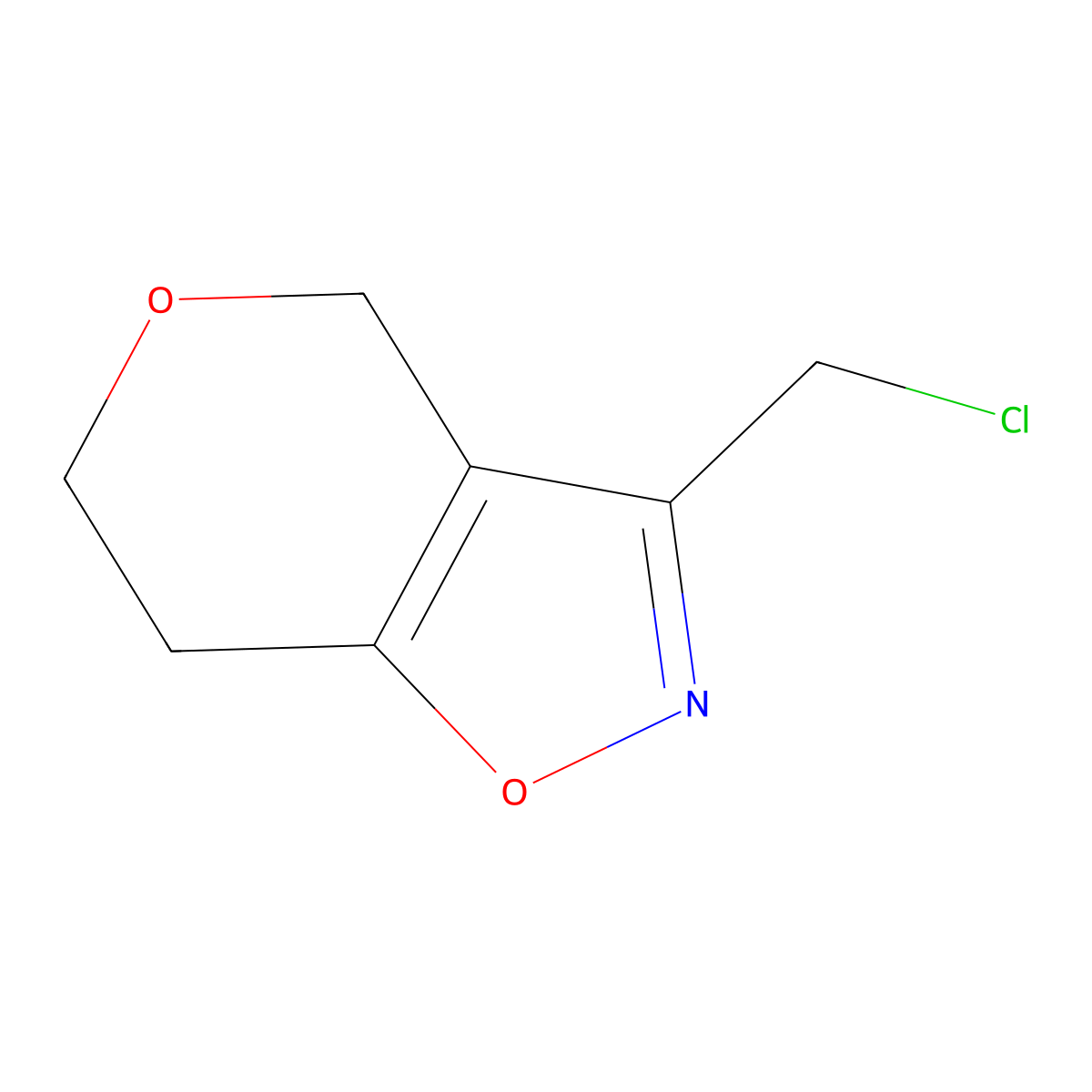 3-(chloromethyl)-4H,6H,7H-pyrano[3,4-d][1,2]oxazole molecular structure, CAS 1520052-11-2