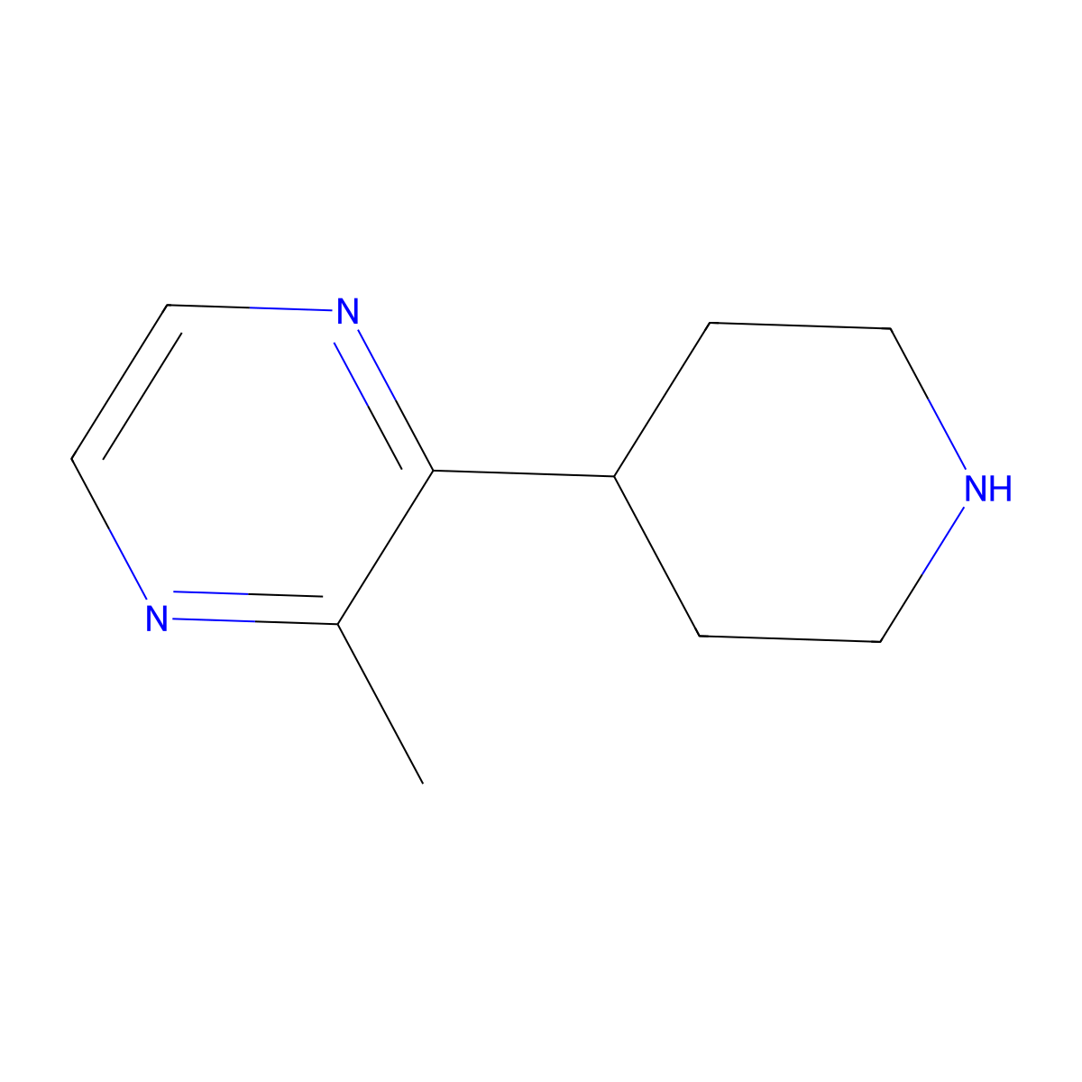 2-Methyl-3-(piperidin-4-YL)pyrazine molecular structure, CAS 1520053-59-1