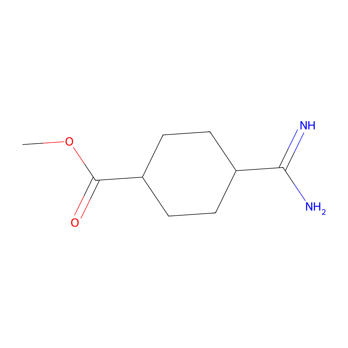 Methyl 4-carbamimidoylcyclohexane-1-carboxylate molecular structure, CAS 1520064-99-6