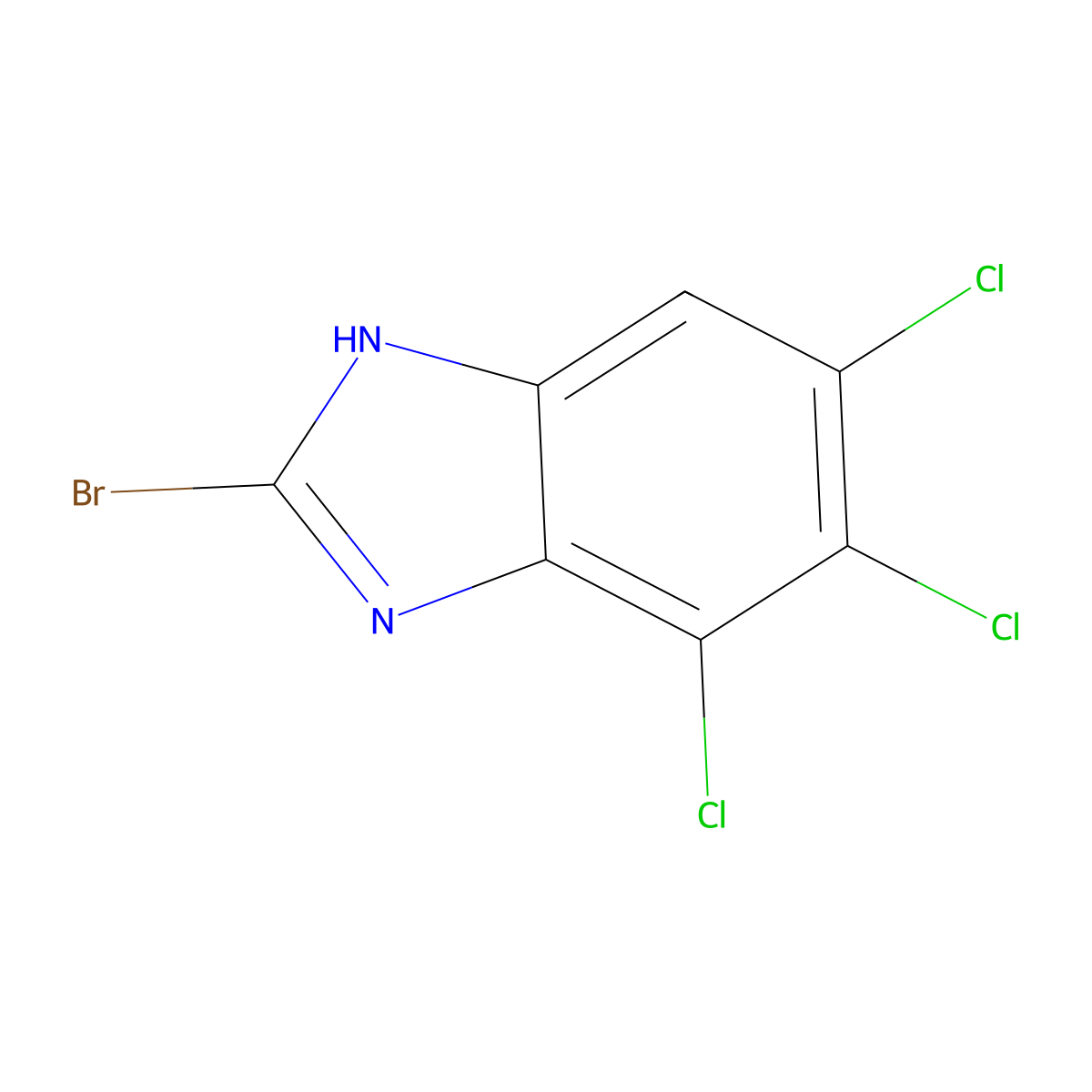 2-Bromo-5,6,7-trichloro-1H-benzimidazole molecular structure, CAS 1520072-94-9