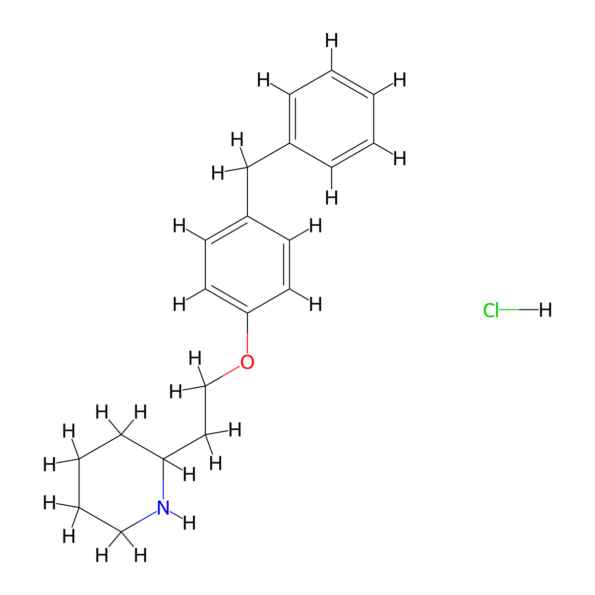 2-[2-(4-Benzylphenoxy)ethyl]piperidine hydrochloride molecular structure, CAS 152009-32-0