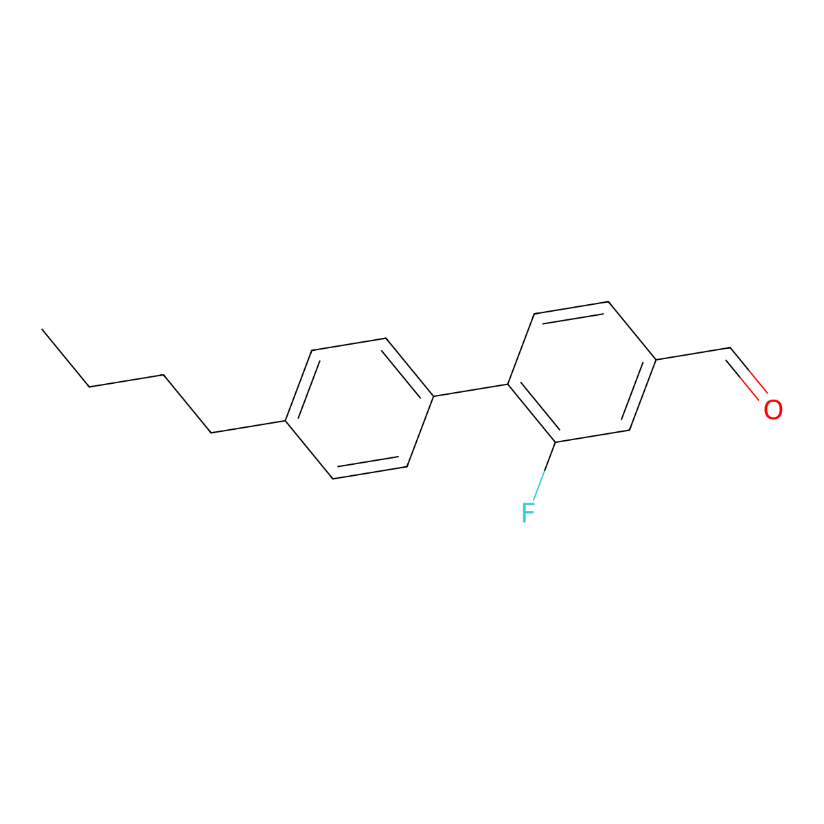 4'-Butyl-2-fluoro[1,1'-biphenyl]-4-carboxaldehyde molecular structure, CAS 1520095-22-0