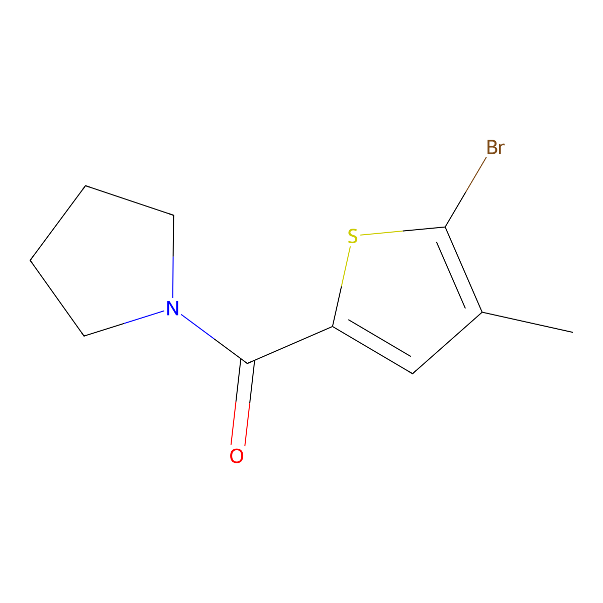 1-(5-Bromo-4-methylthiophene-2-carbonyl)pyrrolidine molecular structure, CAS 1520118-97-1