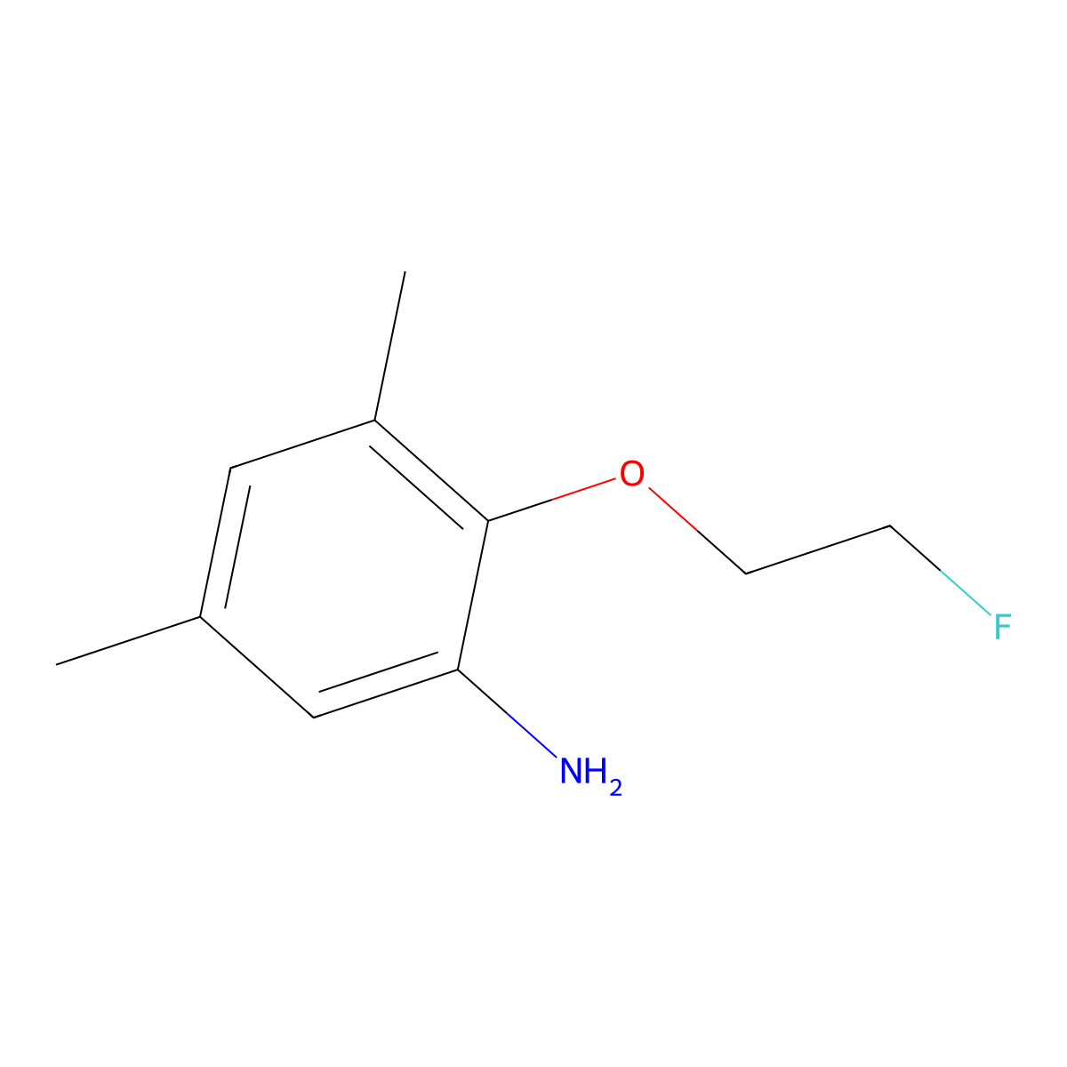 2-(2-Fluoroethoxy)-3,5-dimethylaniline molecular structure, CAS 1520131-99-0