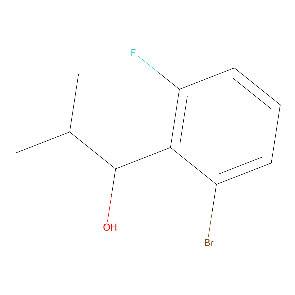 1-(2-Bromo-6-fluorophenyl)-2-methylpropan-1-ol molecular structure, CAS 1520149-60-3