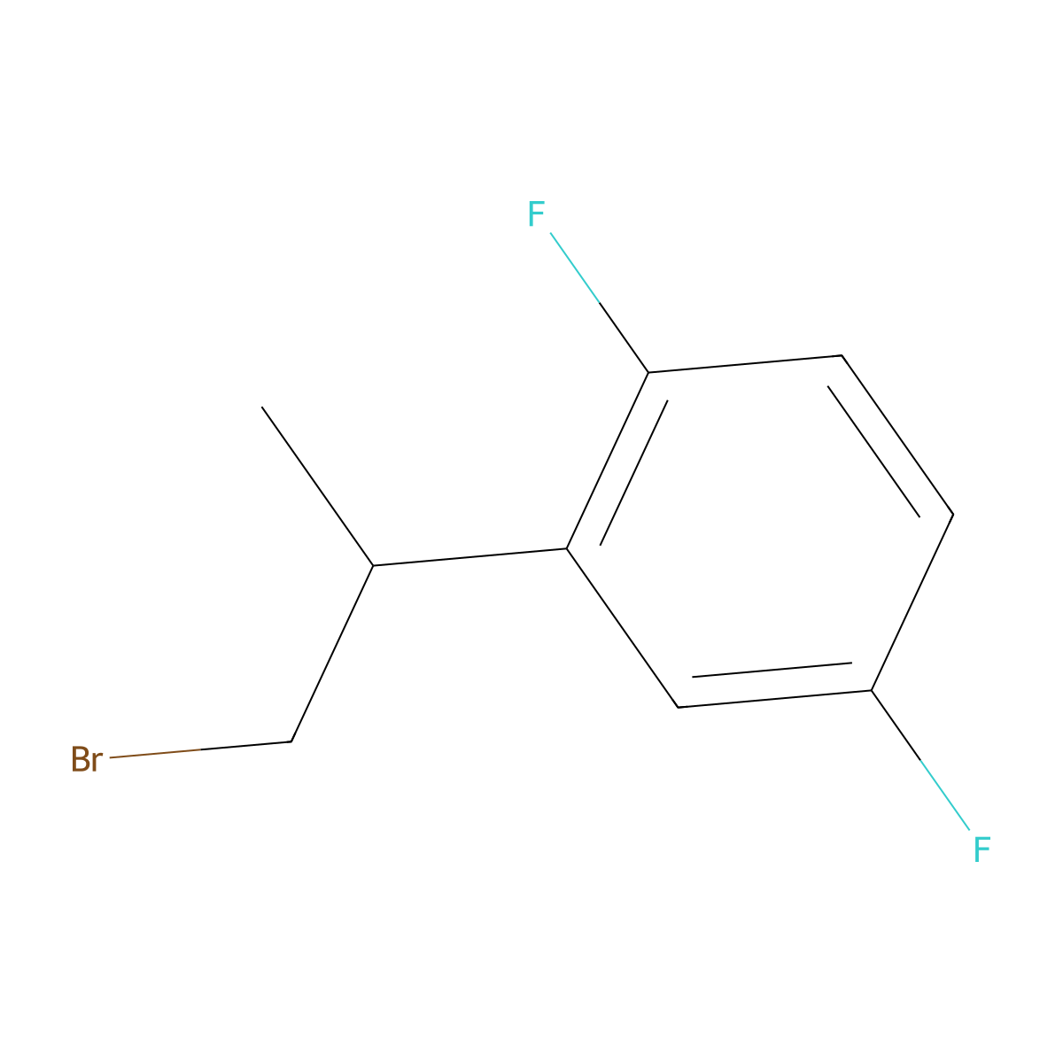2-(1-Bromopropan-2-yl)-1,4-difluorobenzene molecular structure, CAS 1520151-02-3