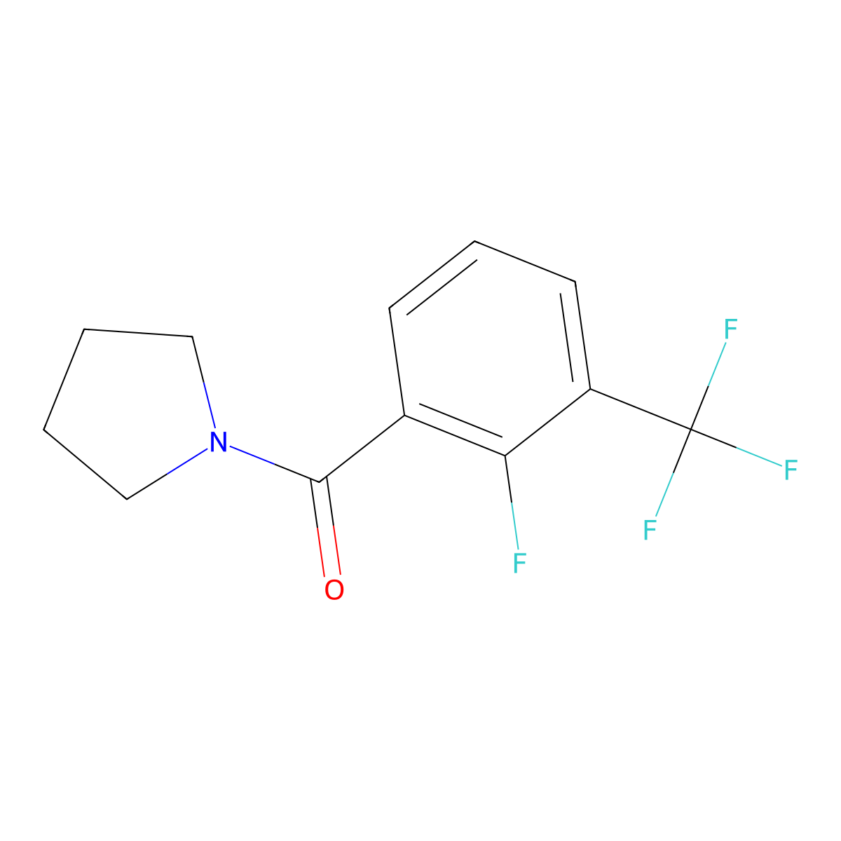 (2-Fluoro-3-(trifluoromethyl)phenyl)(pyrrolidin-1-yl)methanone molecular structure, CAS 1520152-76-4