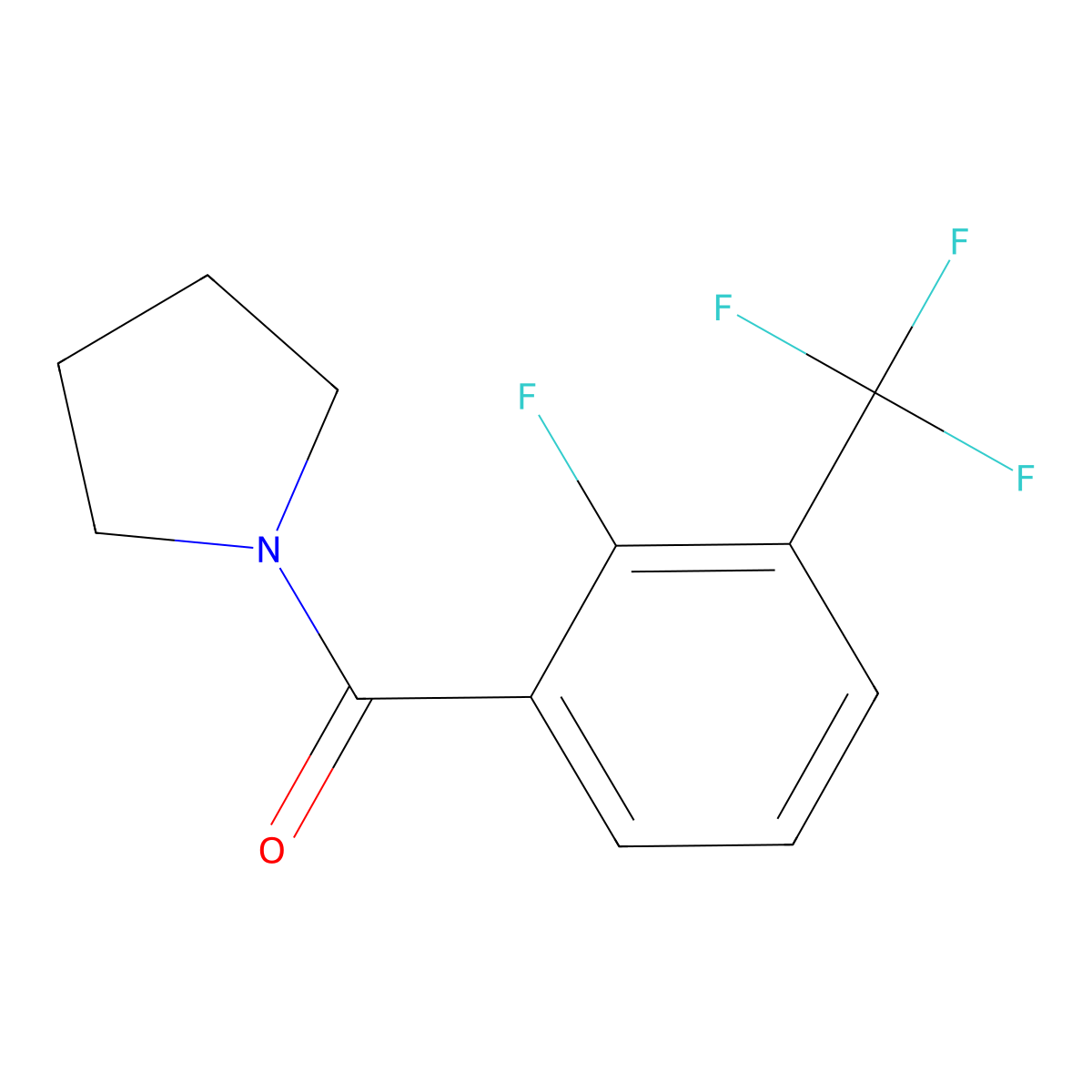 (2-Fluoro-3-(trifluoromethyl)phenyl)(pyrrolidin-1-yl)methanone molecular structure, CAS 1520152-76-4