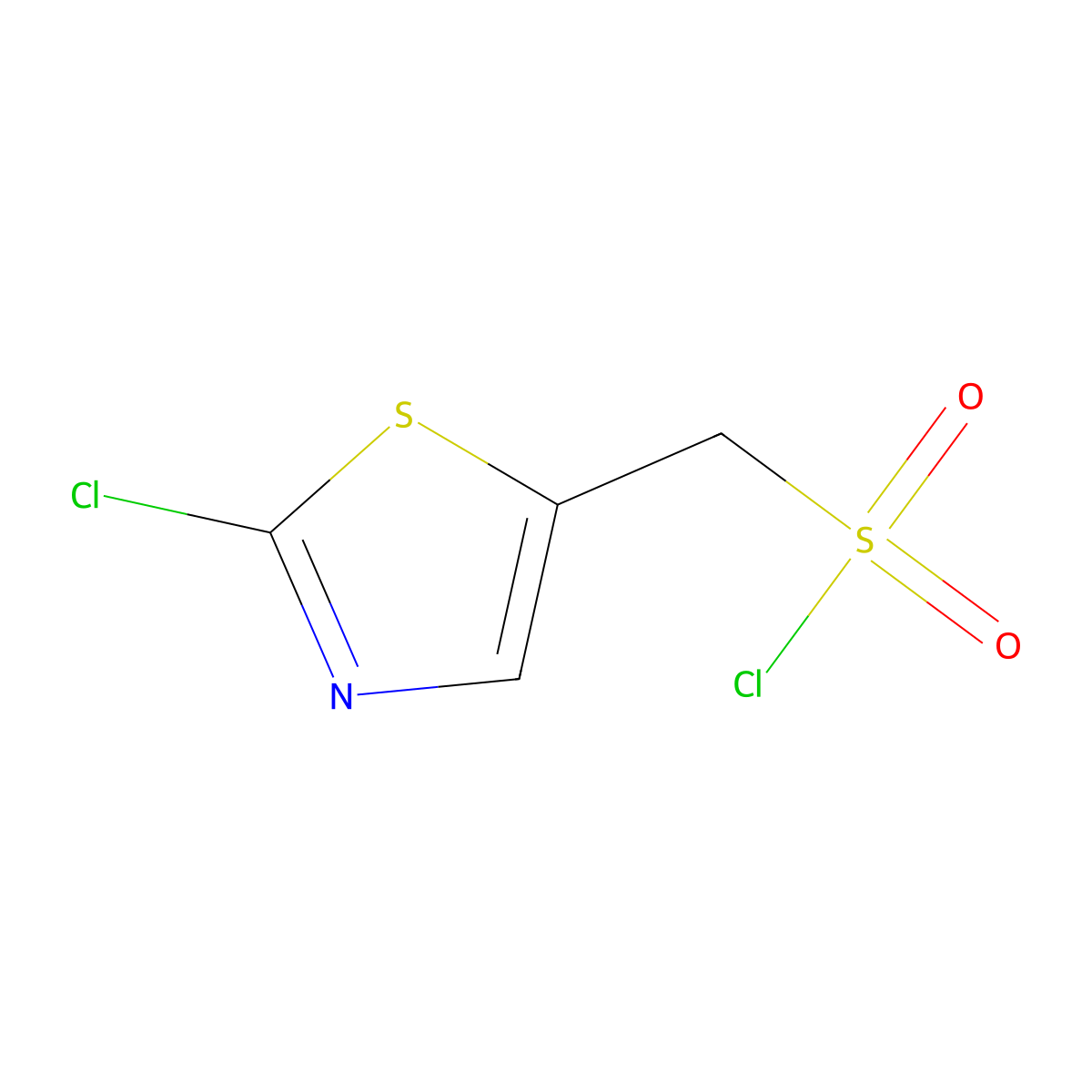 (2-Chlorothiazol-5-yl)methanesulfonyl chloride molecular structure, CAS 1520160-29-5