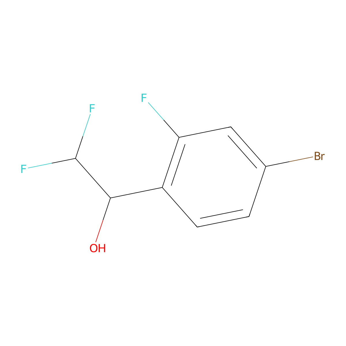 1-(4-Bromo-2-fluorophenyl)-2,2-difluoroethan-1-ol molecular structure, CAS 1520167-98-9