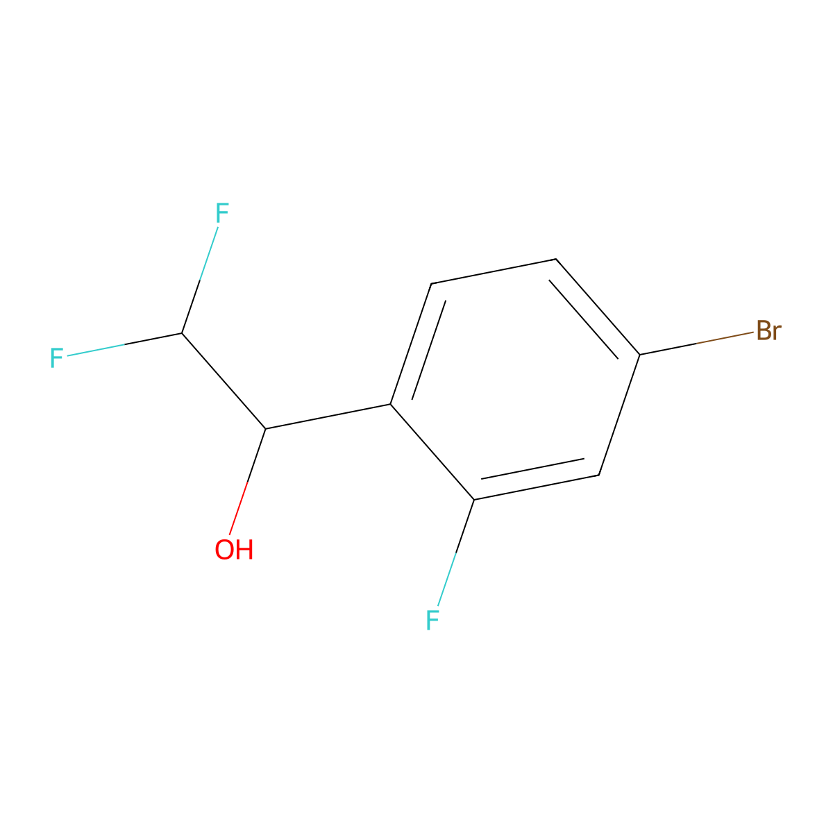 1-(4-Bromo-2-fluorophenyl)-2,2-difluoroethan-1-ol molecular structure, CAS 1520167-98-9