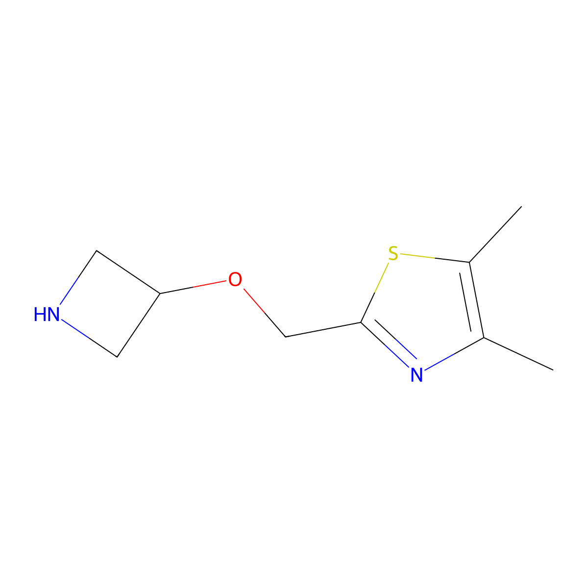 2-[(Azetidin-3-yloxy)methyl]-4,5-dimethyl-1,3-thiazole molecular structure, CAS 1520188-10-6