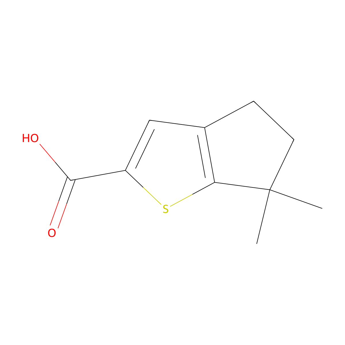 6,6-dimethyl-4H,5H,6H-cyclopenta[b]thiophene-2-carboxylic acid molecular structure, CAS 1520226-17-8
