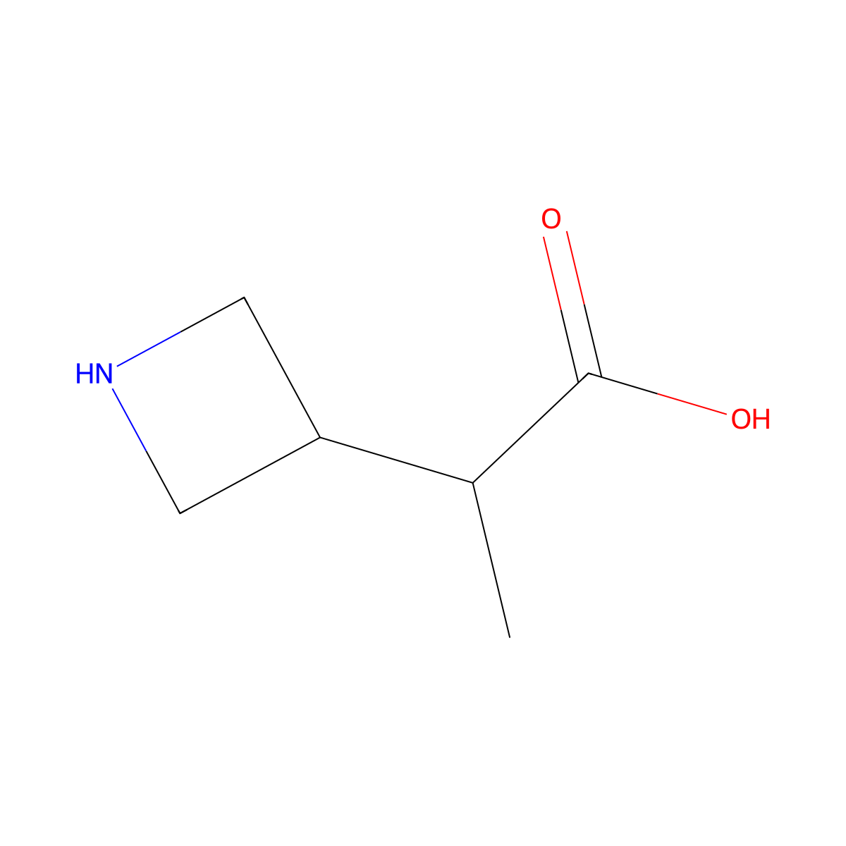 2-(Azetidin-3-yl)propanoic acid molecular structure, CAS 1520227-12-6