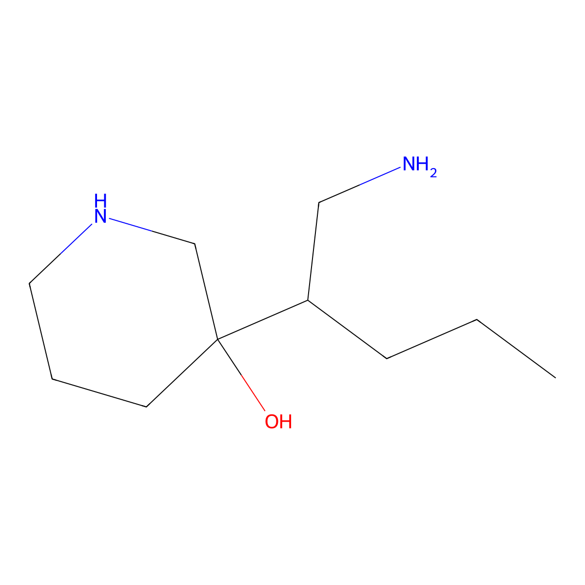 3-(1-Aminopentan-2-yl)piperidin-3-ol molecular structure, CAS 1520242-44-7