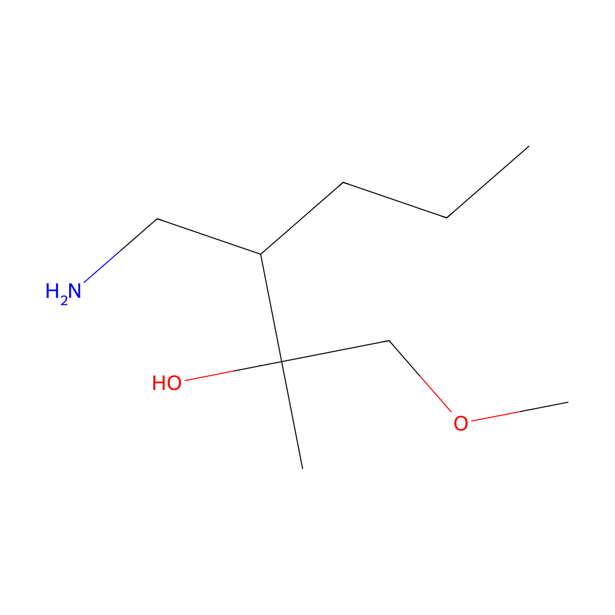 3-(Aminomethyl)-1-methoxy-2-methylhexan-2-ol molecular structure, CAS 1520266-85-6