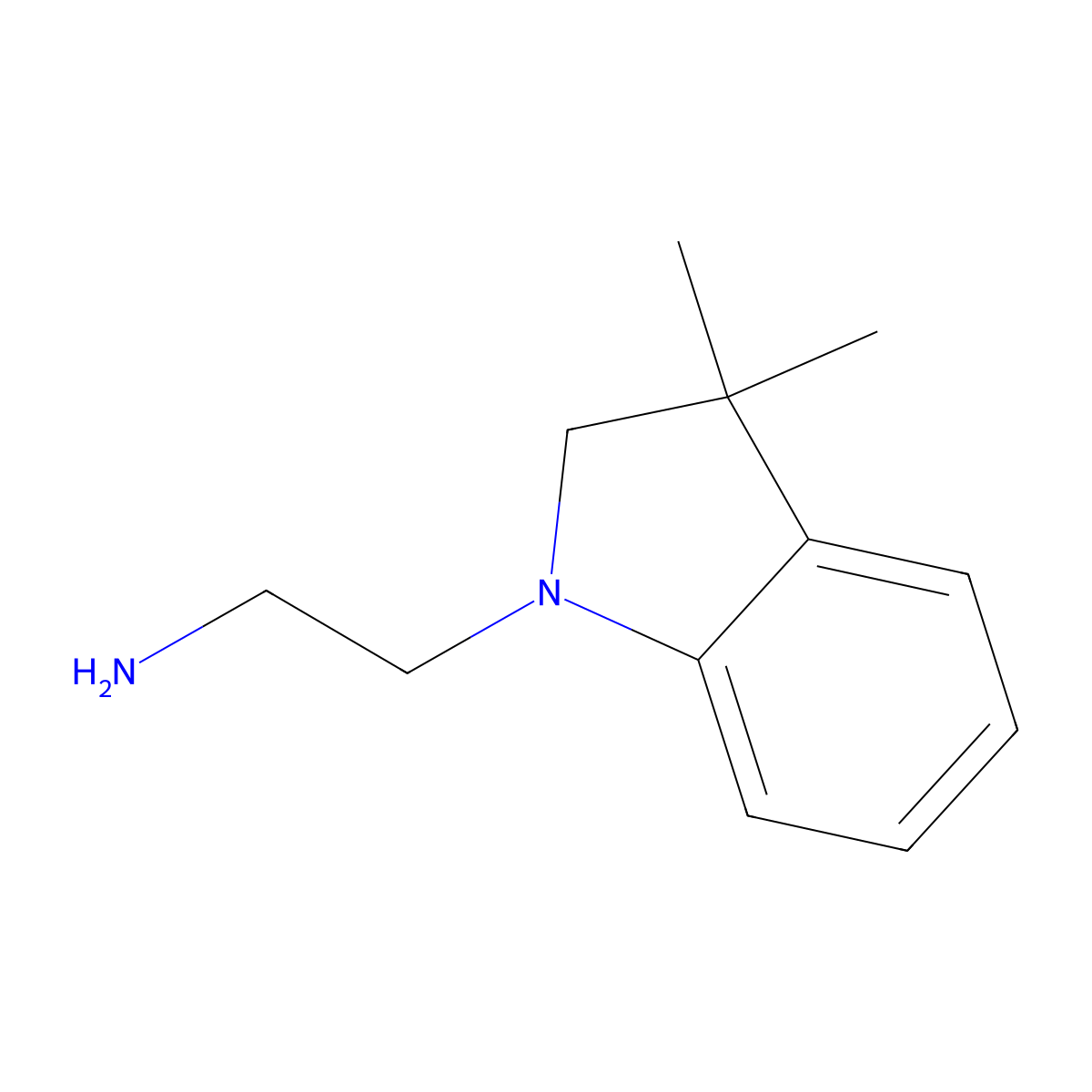 2-(3,3-Dimethyl-2,3-dihydro-1H-indol-1-YL)ethan-1-amine molecular structure, CAS 1520277-30-8