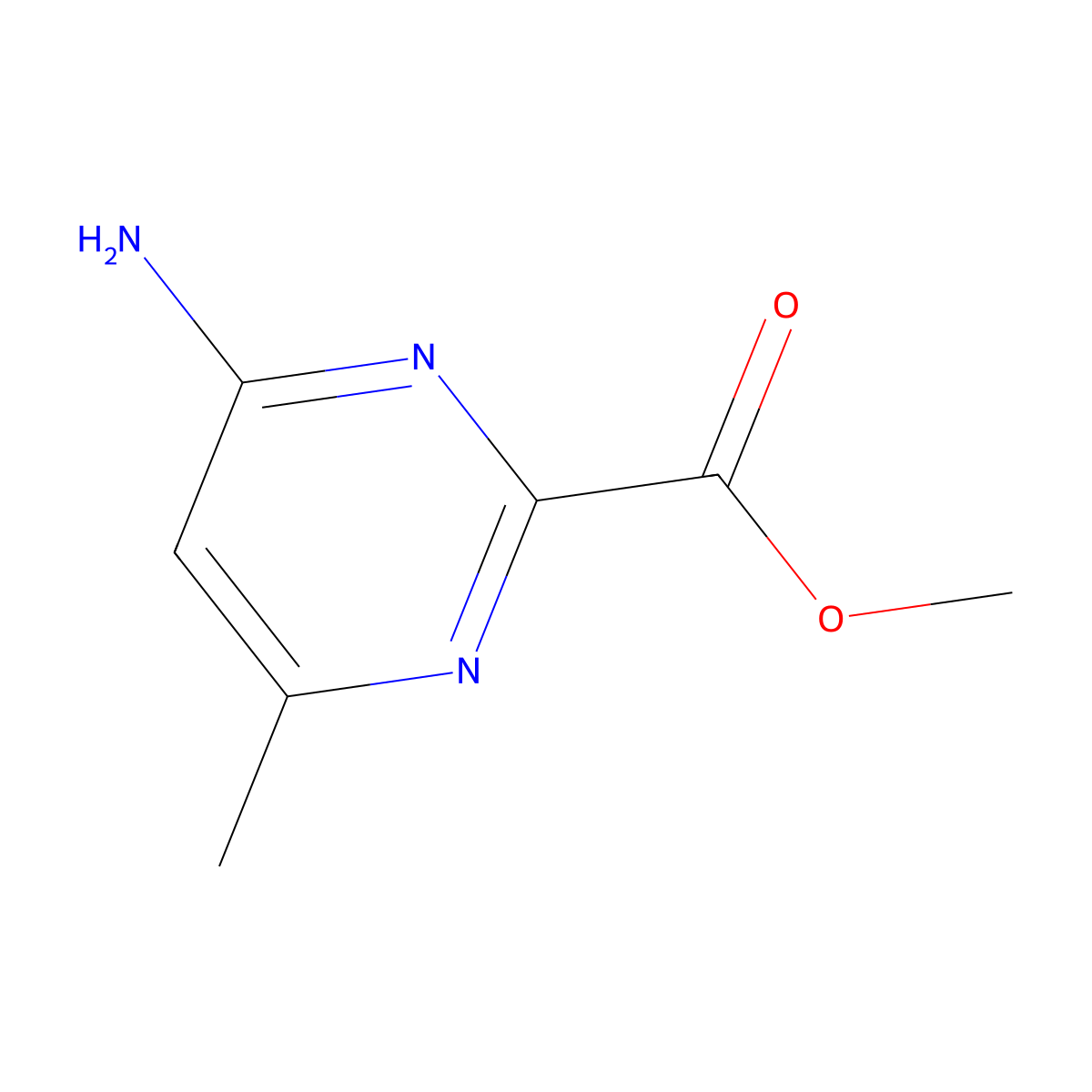 Methyl 4-amino-6-methylpyrimidine-2-carboxylate molecular structure, CAS 1520279-43-9