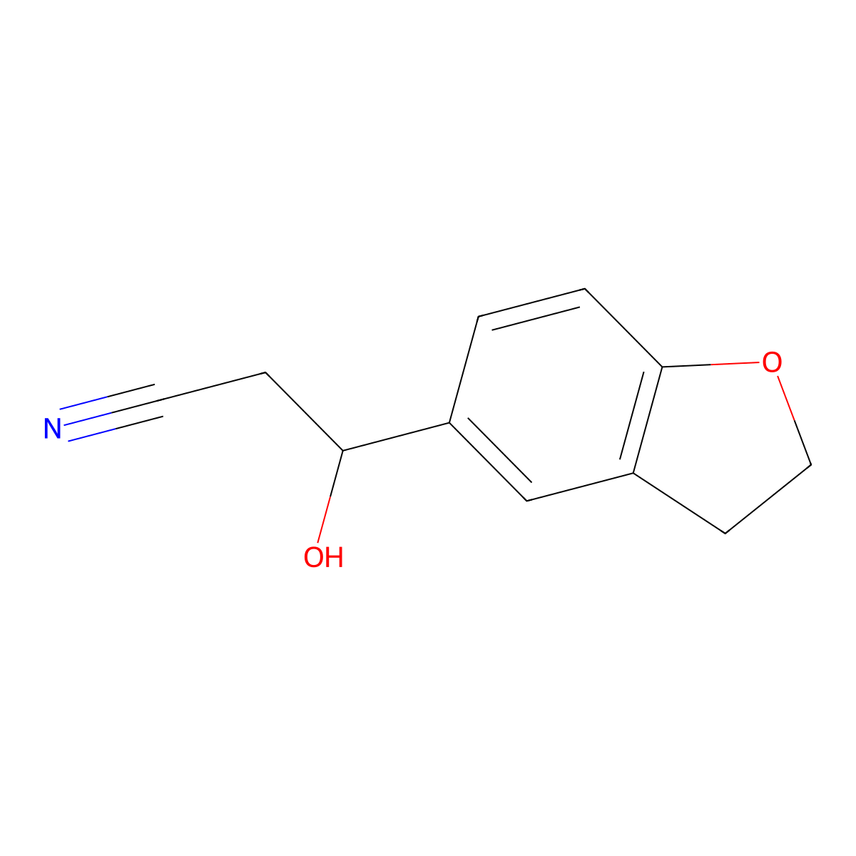 3-(2,3-Dihydrobenzofuran-5-yl)-3-hydroxypropanenitrile molecular structure, CAS 1520293-45-1