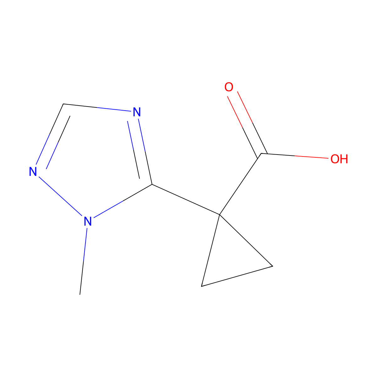 1-(1-methyl-1H-1,2,4-triazol-5-yl)cyclopropane-1-carboxylic acid molecular structure, CAS 1520298-02-5