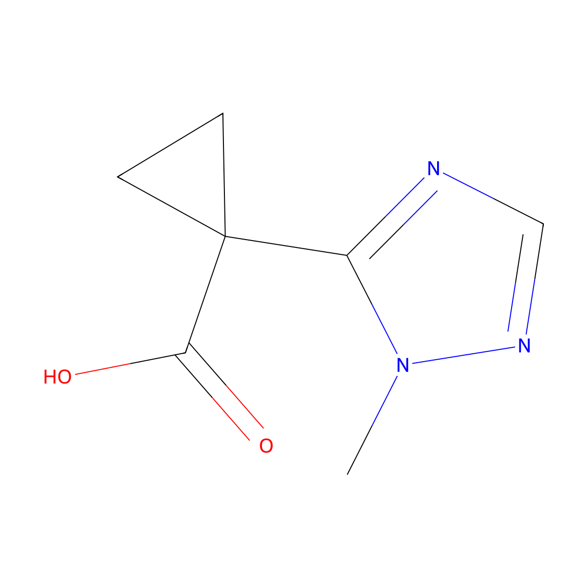 1-(1-methyl-1H-1,2,4-triazol-5-yl)cyclopropane-1-carboxylic acid molecular structure, CAS 1520298-02-5