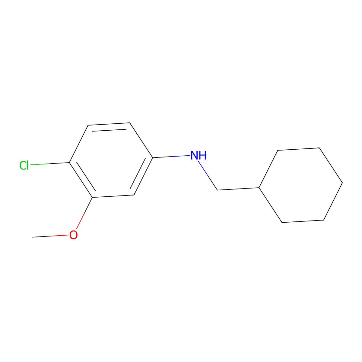 4-Chloro-N-(cyclohexylmethyl)-3-methoxyaniline molecular structure, CAS 1520307-09-8