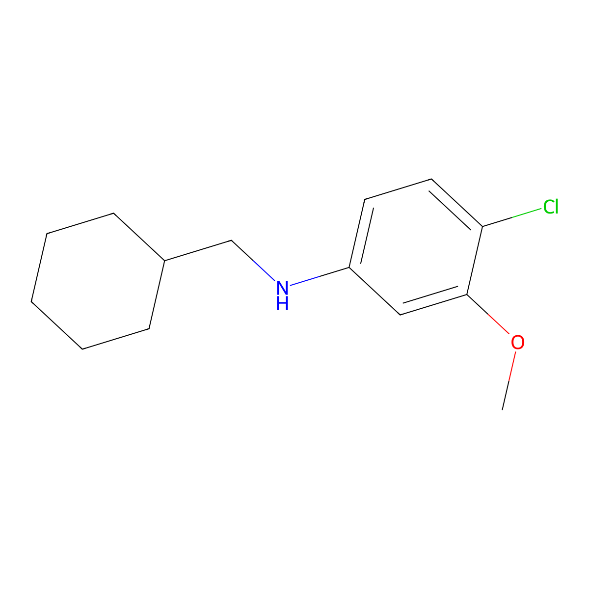 4-Chloro-N-(cyclohexylmethyl)-3-methoxyaniline molecular structure, CAS 1520307-09-8