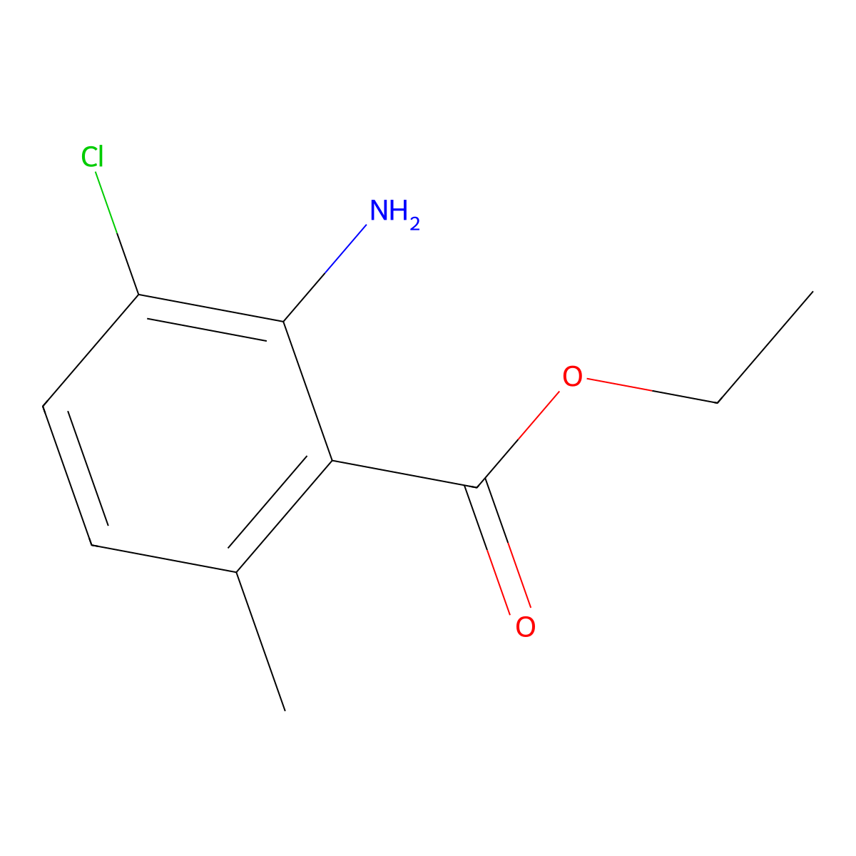 Ethyl 2-amino-3-chloro-6-methylbenzoate molecular structure, CAS 1520313-75-0