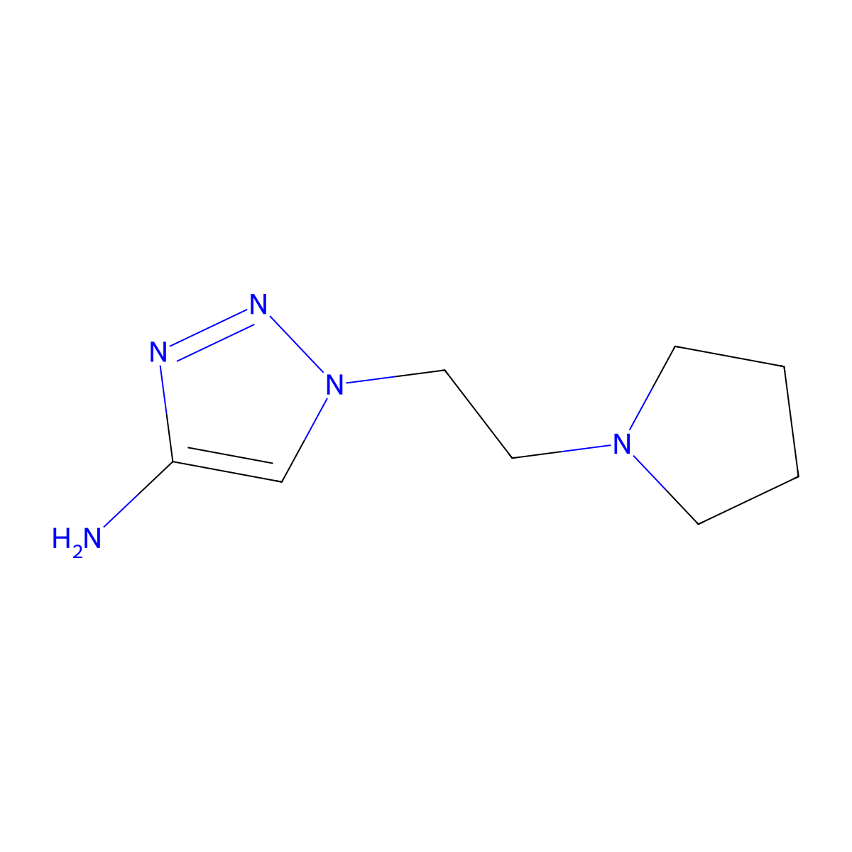 1-[2-(pyrrolidin-1-yl)ethyl]-1H-1,2,3-triazol-4-amine molecular structure, CAS 1520327-36-9