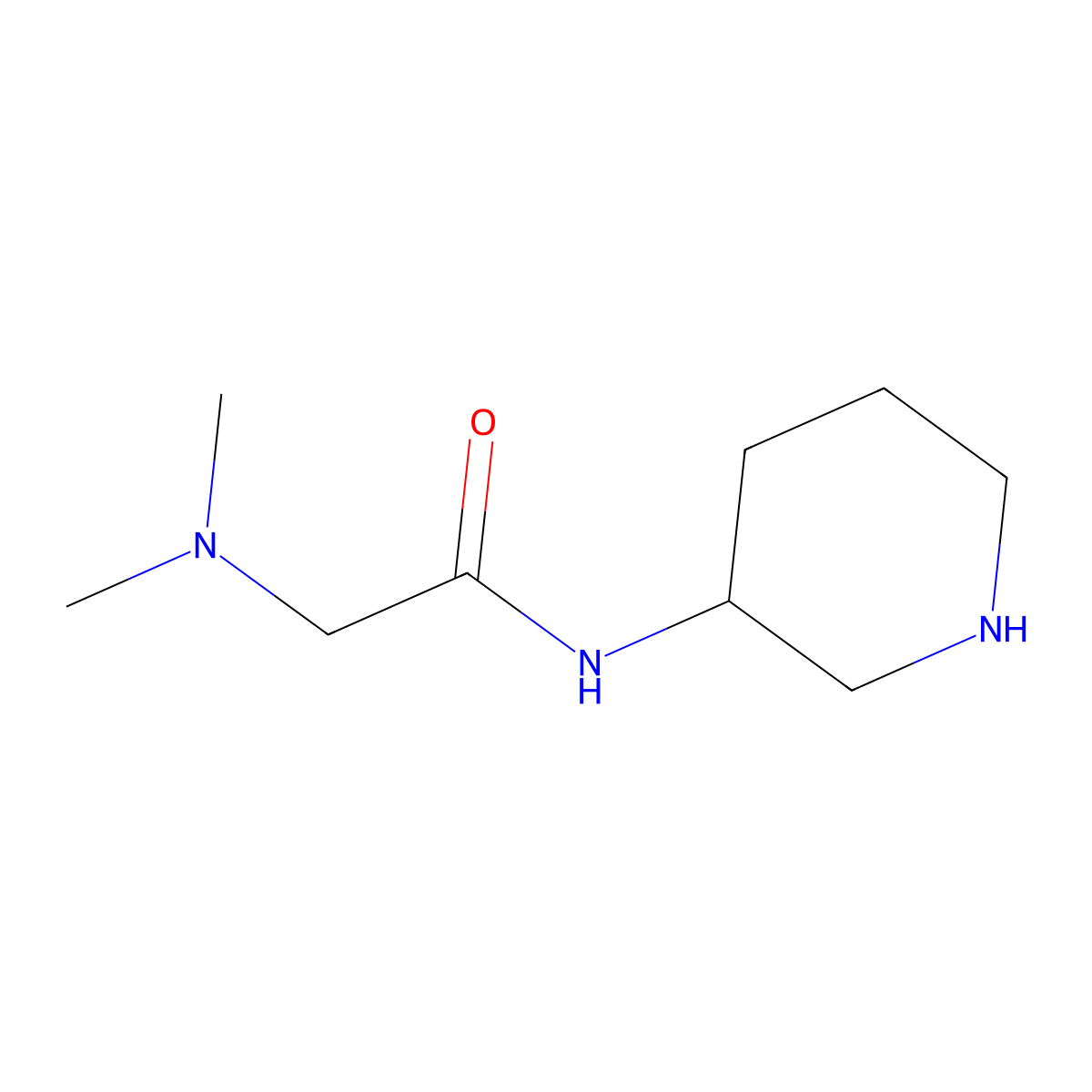2-(dimethylamino)-N-(piperidin-3-yl)acetamide molecular structure, CAS 1520365-91-6