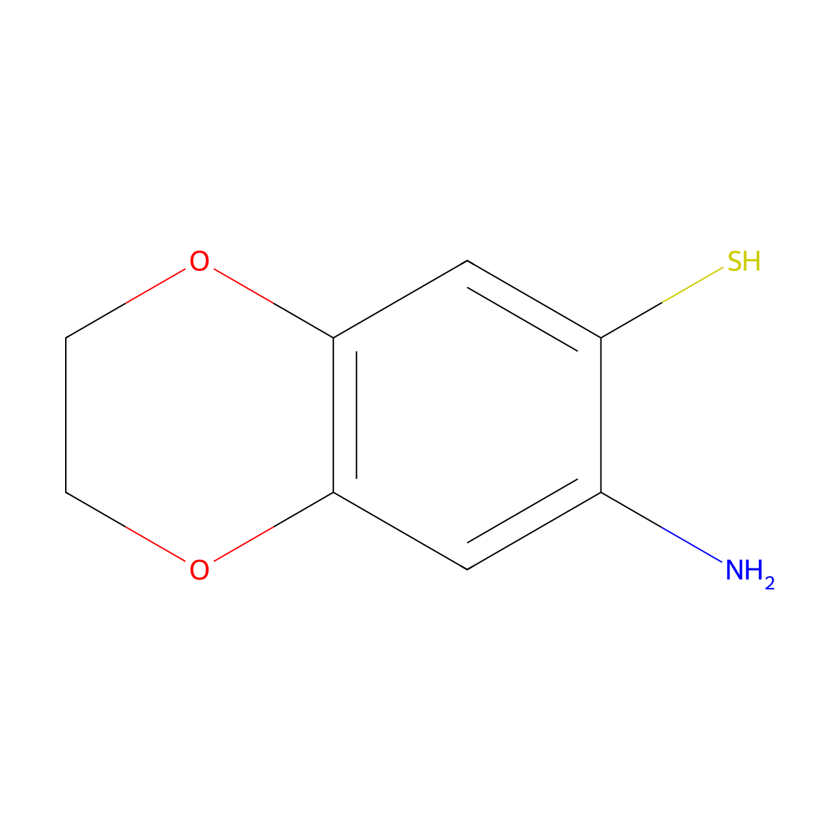 7-Amino-2,3-dihydro-1,4-benzodioxine-6-thiol molecular structure, CAS 152038-64-7