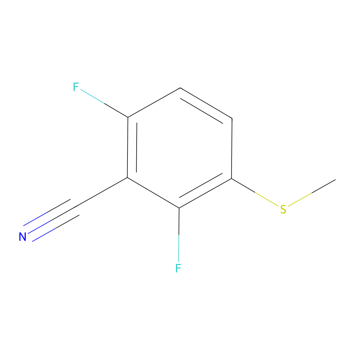 2,6-Difluoro-3-(methylthio)benzonitrile molecular structure, CAS 1520381-10-5