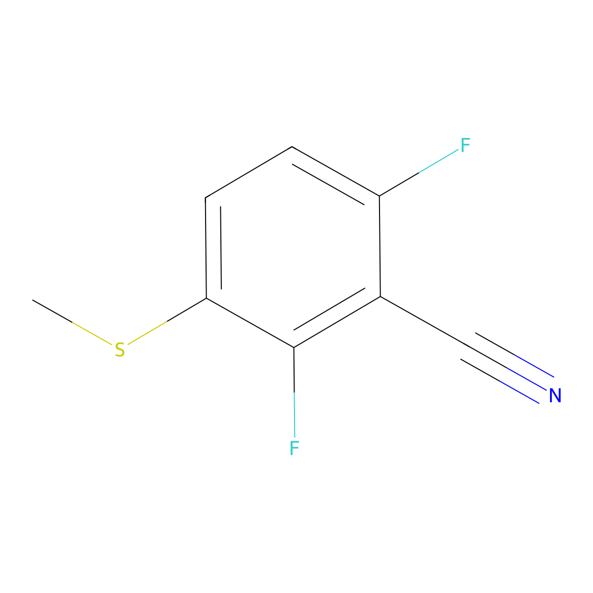 2,6-Difluoro-3-(methylthio)benzonitrile molecular structure, CAS 1520381-10-5