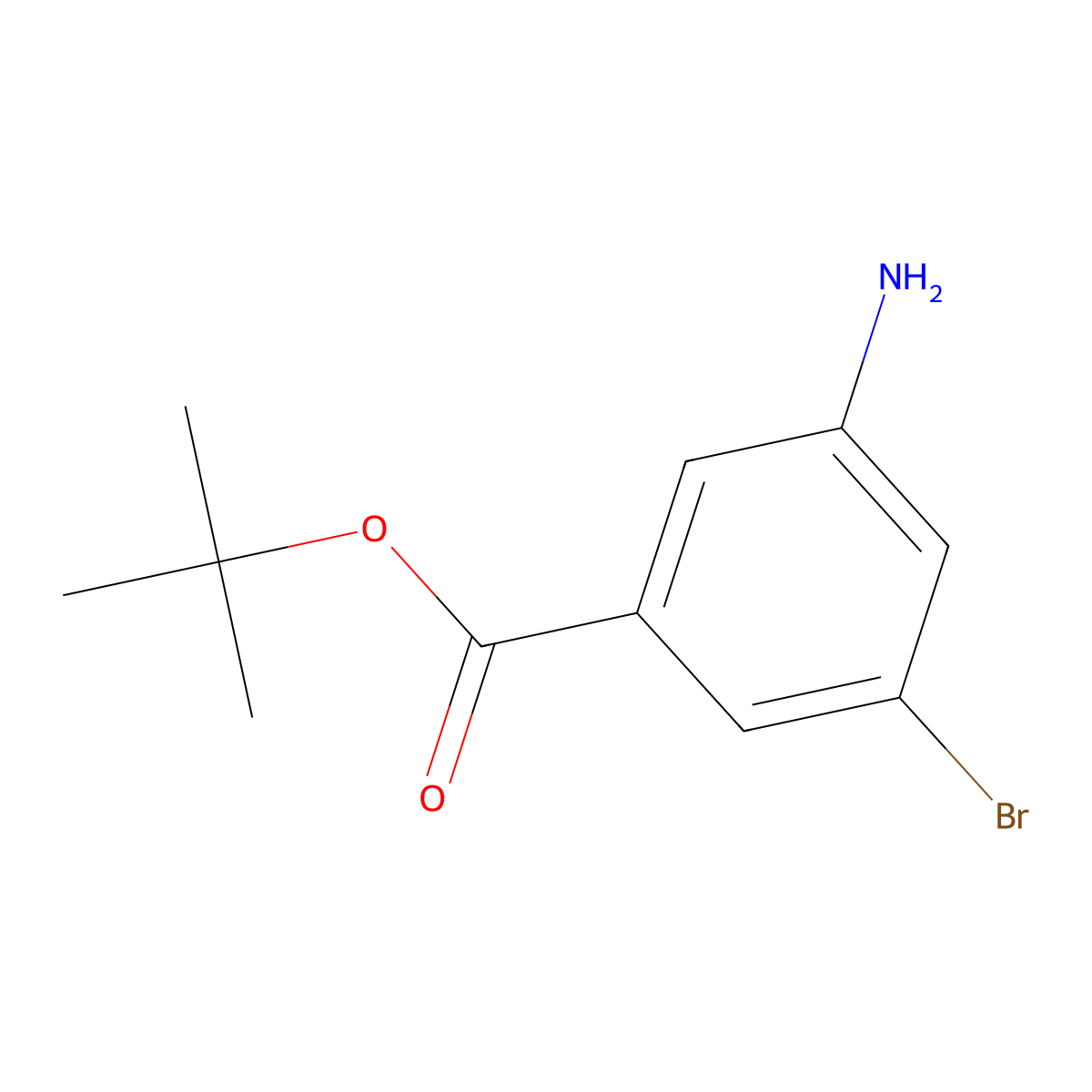 Tert-butyl 3-amino-5-bromobenzoate molecular structure, CAS 1520388-94-6