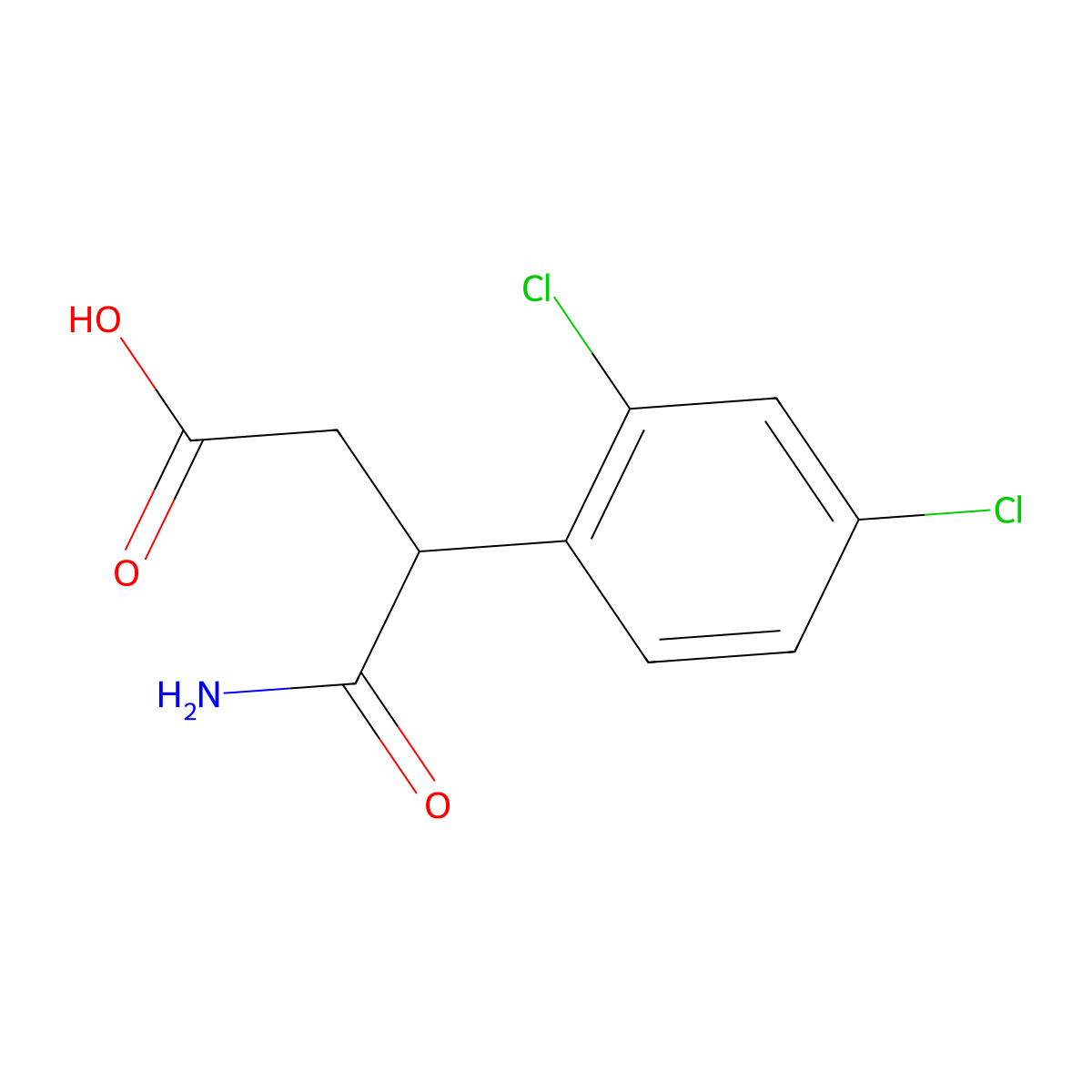 3-Carbamoyl-3-(2,4-dichlorophenyl)propanoic acid molecular structure, CAS 1520394-17-5