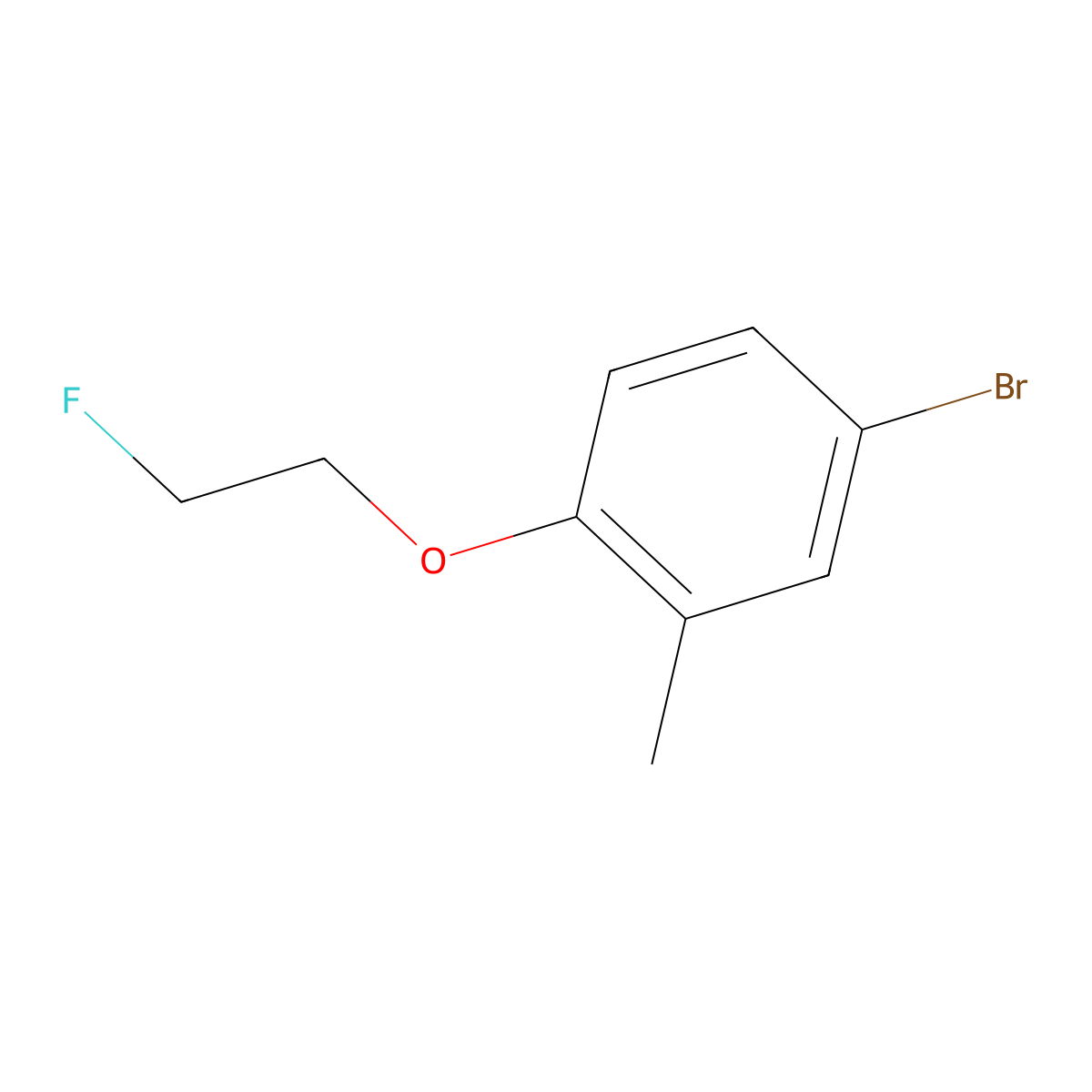 4-Bromo-1-(2-fluoroethoxy)-2-methylbenzene molecular structure, CAS 1520395-23-6