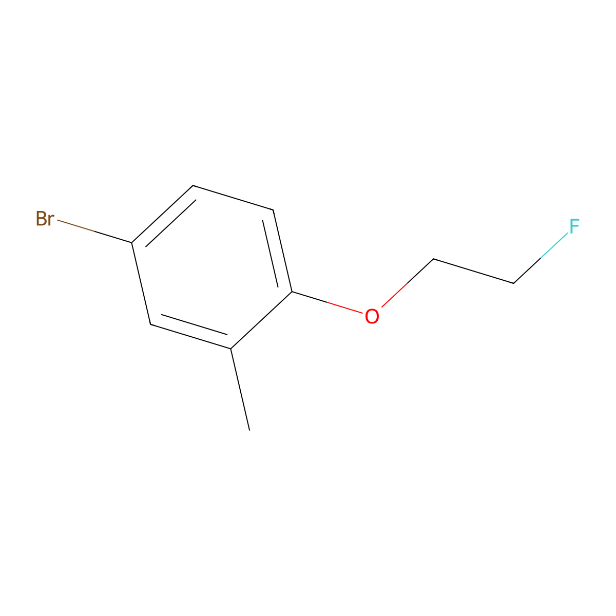 4-Bromo-1-(2-fluoroethoxy)-2-methylbenzene molecular structure, CAS 1520395-23-6