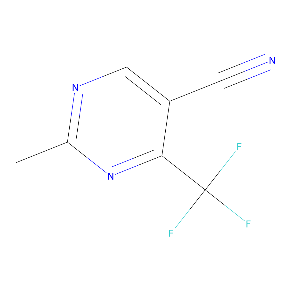 2-Methyl-4-(trifluoromethyl)pyrimidine-5-carbonitrile molecular structure, CAS 1520398-57-5