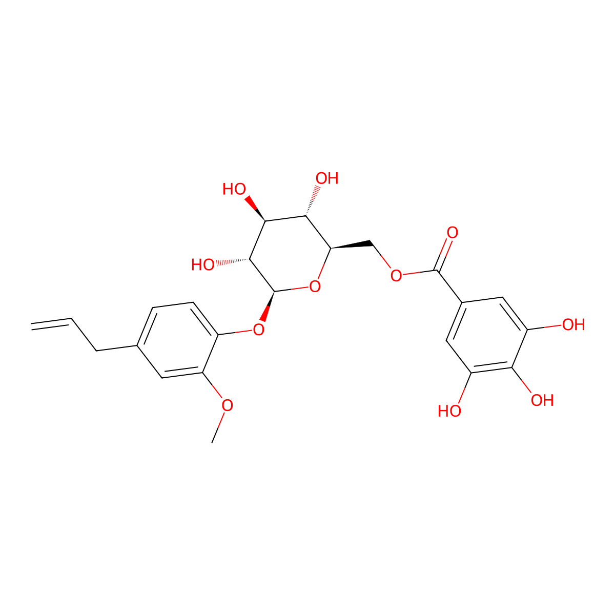 eugenol 4-O-(6'-O-galloyl)-glucoside molecular structure, CAS 152041-15-1