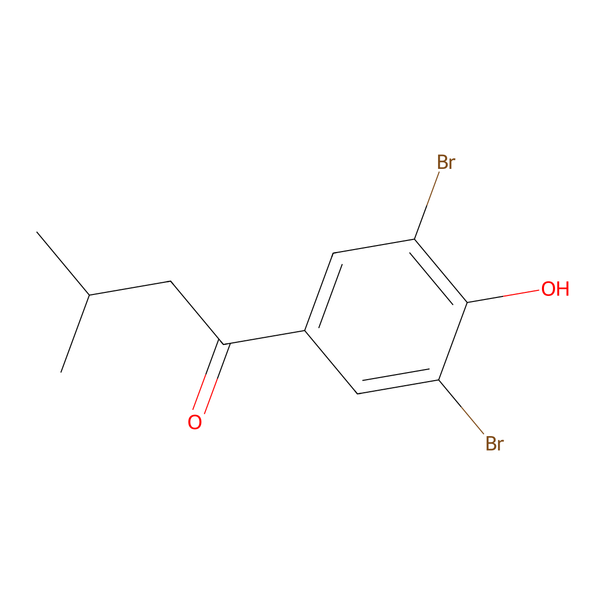 1-(3,5-Dibromo-4-hydroxyphenyl)-3-methylbutan-1-one molecular structure, CAS 1520412-02-5